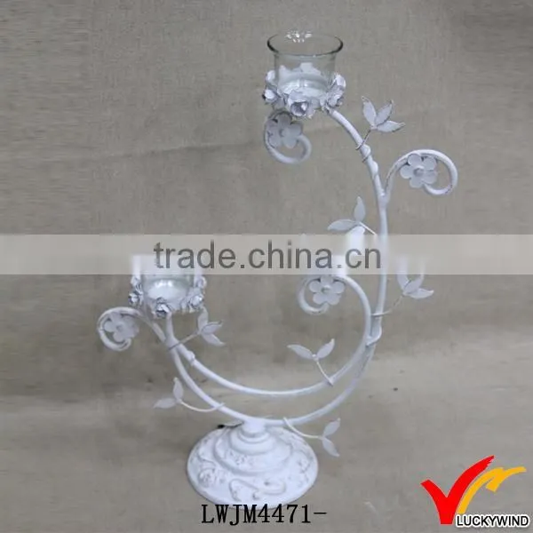 White Antique Candelabra Votive Holder Candle Holders