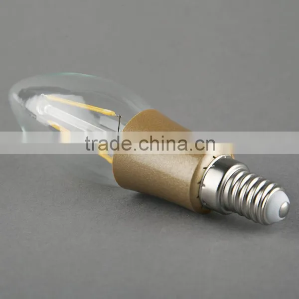 2015 New Style Antique LED Filament C35 With Plastic Gold Palted 2W E12 110V Dimmable photo-4