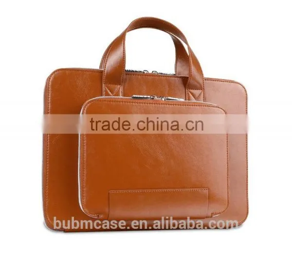 2015 BUBM Simple Solid Color PU Leather Notebook Laptop Hand Bag With Lady photo-4
