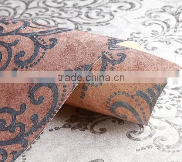 Big Flower Classic Wallpaper Brown Wall Paper photo-5