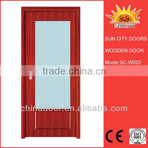 SC-W020 Luxury Interior Solid Wood Door With Glass Design