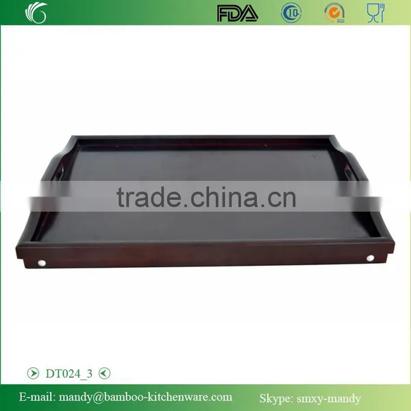 Lacquered Black Bamboo Bed Tray , Breakfast Desk With Foldable Legs photo-4