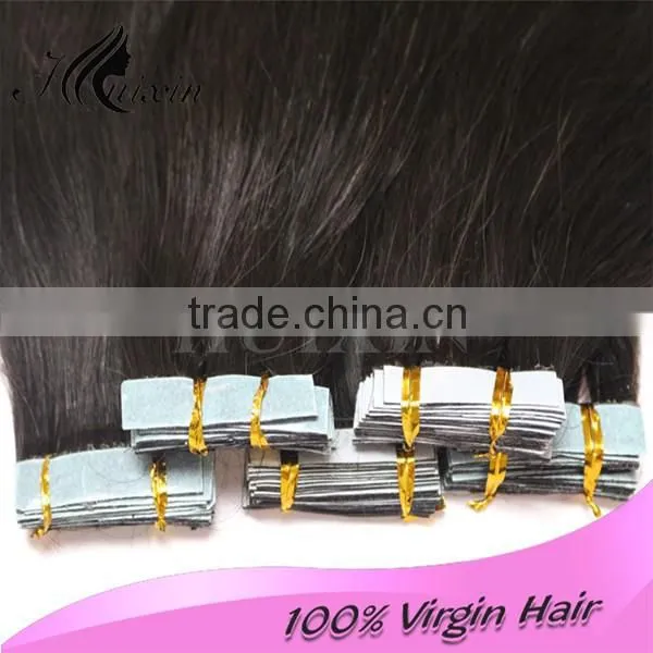 Double Drawn Human Hair Tape Hair Extensions Wavy Hair Tape Extensions