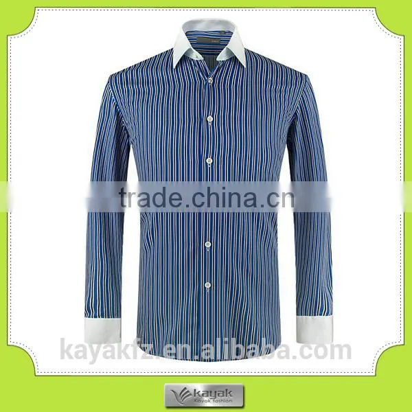 Custom Red Stripe Men's Cotton Long Sleeve Casual Shirt photo-5