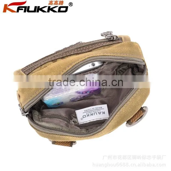 Classic Style Eastern Brand Kaukko Man Canvas Belt Fanny Pack Waist Bag photo-3