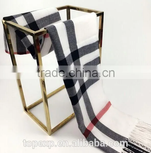 Winter Knitted Check Long Acrylic Scarf photo-6