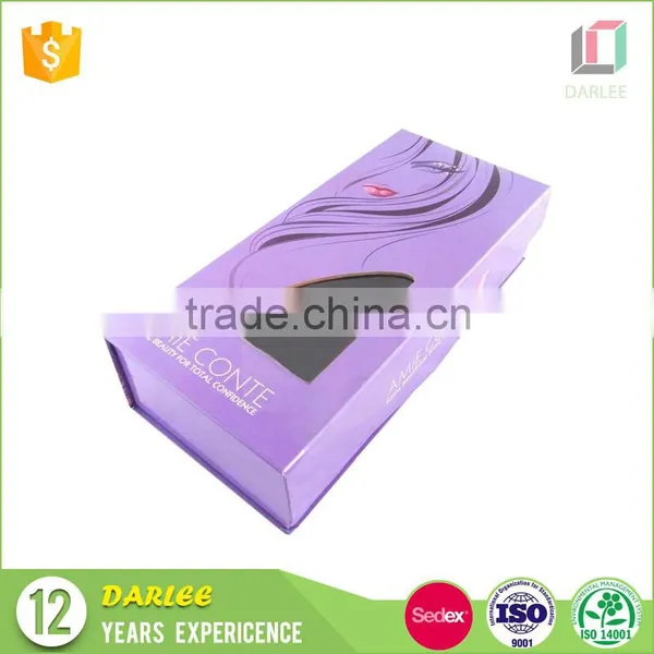 High Quality Book Shape Hard Paper Clear Window Magnet Luxury Hair Packaging photo-2