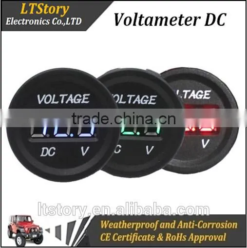 Car Moto Round Panel Digital Only Voltmeter photo-2