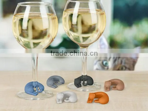 Kitty Wine Glass Silicone Glass Drink Marker Cute Design no Mess Drinking of Others' Wine photo-6