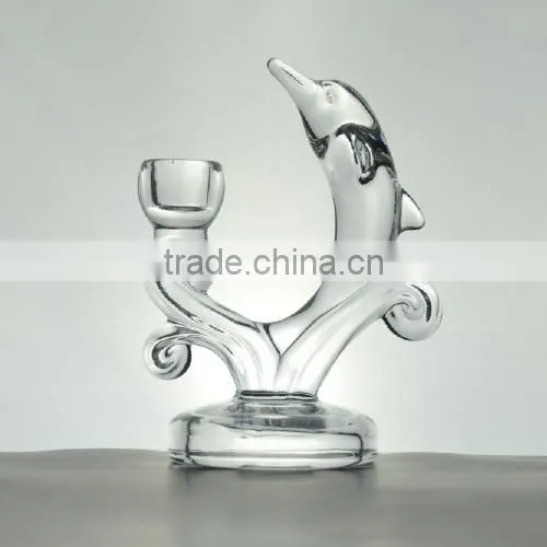 Wholesales Lead Free Crystal Glass Dolphin Decorative Candle Holder With SGS/CIQ Certification photo-2