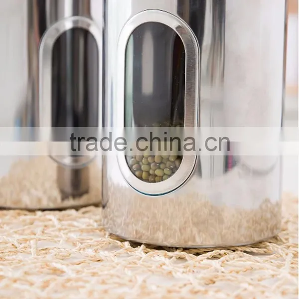 Custom Stainless Steel Tea Coffee Candy Storage Canister With Window photo-5