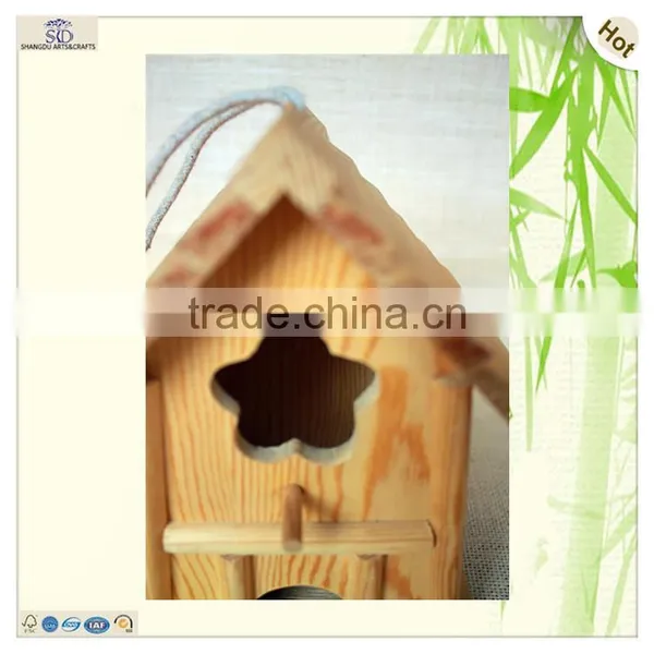 Fancy String Hanging Door Flower Cut Wood Birdhouses photo-2