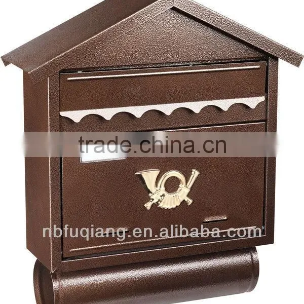 FQ-102 Modern Outdoor Cast Iron Mailbox Metal Steel Mailbox Iron Letterbox With 3 Colors Can Stand on Ground photo-4