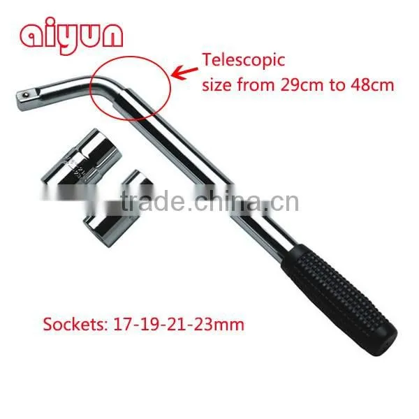 L Telescopic Wheel Nut Wrench L Type Socket Tyre Spanner Set photo-2