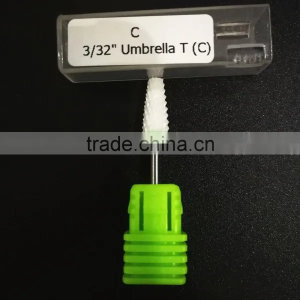 3/32" Large Tapered White Ceramic Nail Drill Bit photo-2