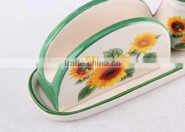 New Design Hot Selling Cruet Set With Napkin Holder Ceramic Set photo-2