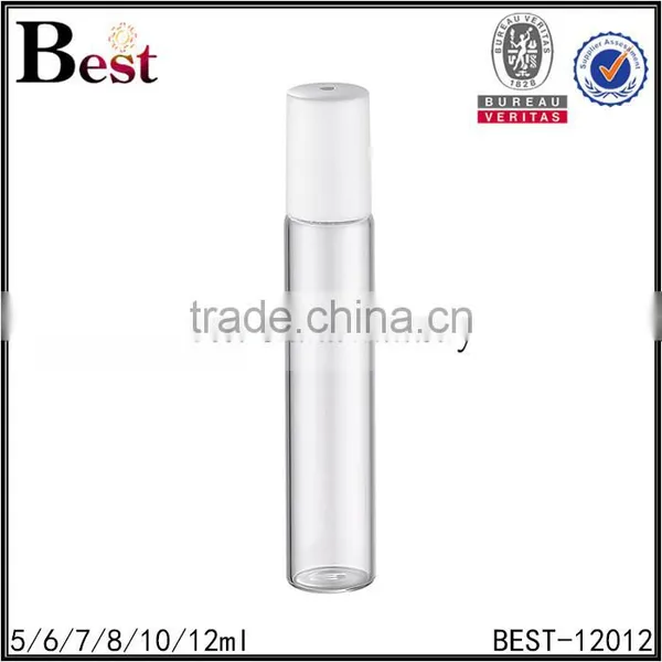 Cosmetic Fragrance Perfume Bottle Roll on 5ml 10ml 12ml Clear Stainless Steel Roller White Plastic pp Cover Bottle Perfume photo-5