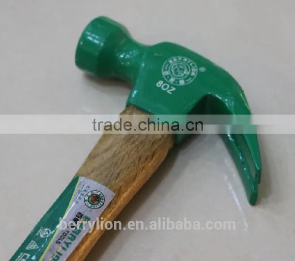 Berrylion 0.25-0.5kg Claw Hammer Forged Finished Claw Hammer With Wooden Handle photo-2