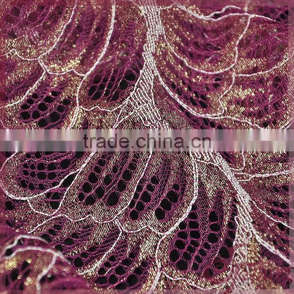 Pink/blue Metallic Tricot Knitting Wholesale African Fancy Lace Fabric for Dress/ Tops photo-3