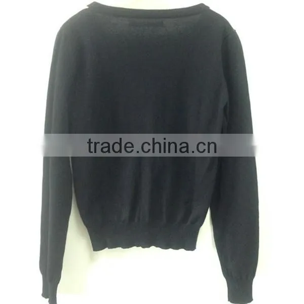 Women's V-neck no Hand Feeling Reactive Printing 100% Cotton Cardigan Sweater photo-2