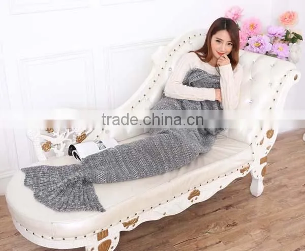 New Arrival Knitted Wearable Adults TV Mermaid Tail Blanket photo-5