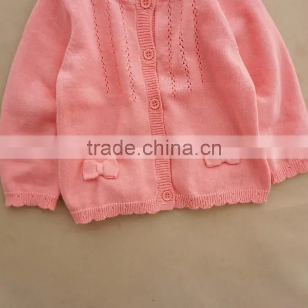 Custom Trendysweet Cute Bows Infant Toddler Girls Latest Pink Cardigan Sweater photo-4