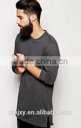 2016 China Manufacturers Summer Men Short Sleeve Double Sided Zipper100coton t Shirt photo-4