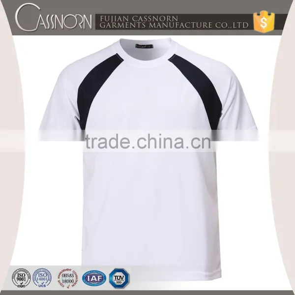 Breathable Custom Contract Color Decoration Crew Neck t- Shirt for Men