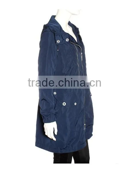 2014-2015 Beautiful Long Style Long Denim Coat for Women With Sheep Leather Trimming photo-3