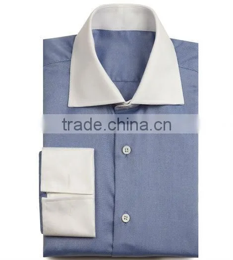 Solid Color Shirt with Contrasted Color Collar