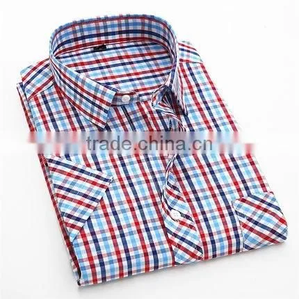 Lattice Cotton Short Sleeve Shirt Business photo-4