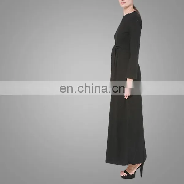 Beautiful Black Flare Sleeves Long Dress Muslim Women Wearing Design photo-4