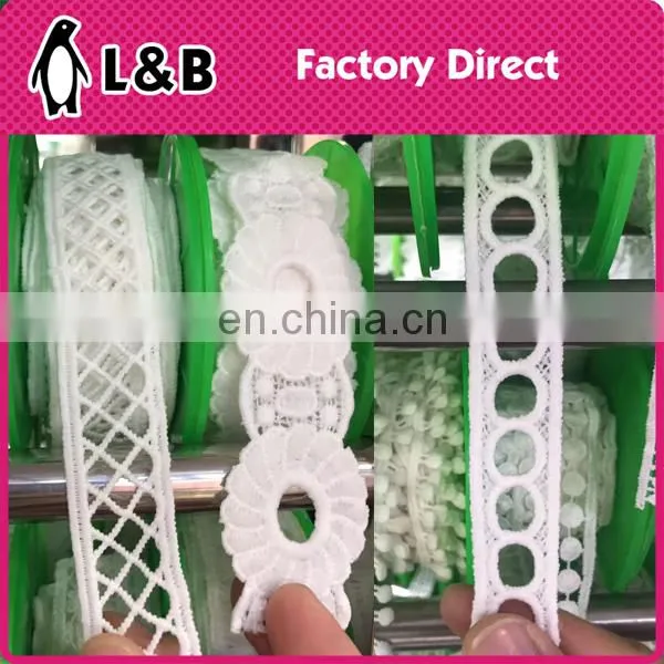White Milk Silk Trims Embroidered Chemical Water Soluble Lace photo-2