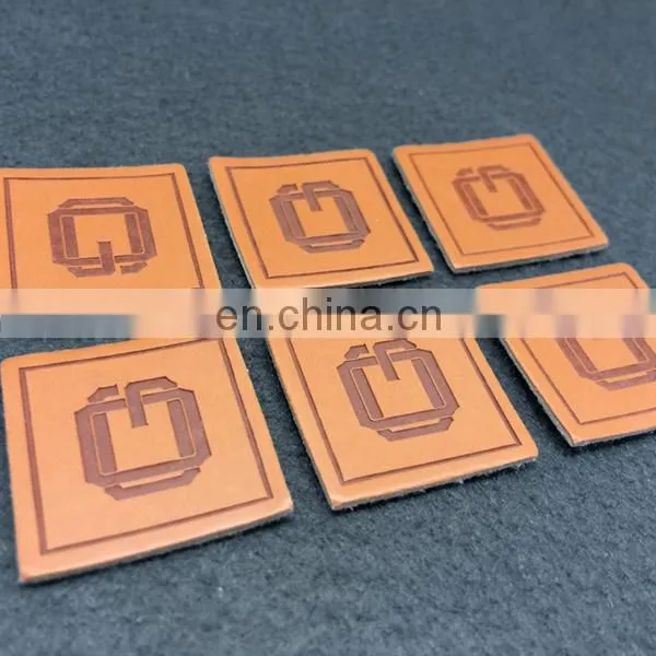 Imitation Durable PU Fashion Metal Attached Jeans Leather Patch Label photo-4