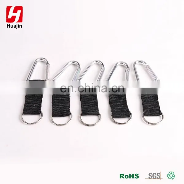 Aluminum Alloy D Shape Carabiner With Strap and Ring, Key Chain Clip Hook photo-3