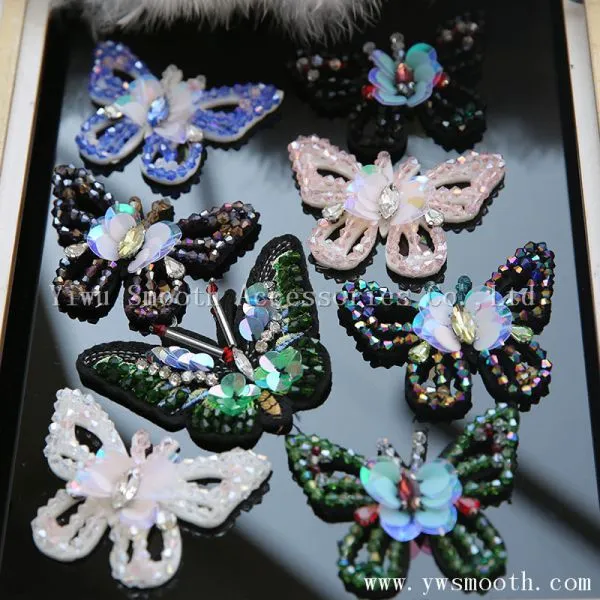 Fashion Rhinestone Embroidery 3D Patch Sequin Beads Garment Accessories photo-3