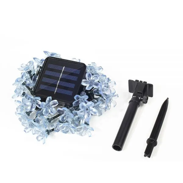 7M 50 LED Solar String Light 4.8M 20LED Sakura Flower Christmas Fairy Light Outdoor Garden Wedding Holiday Light photo-3