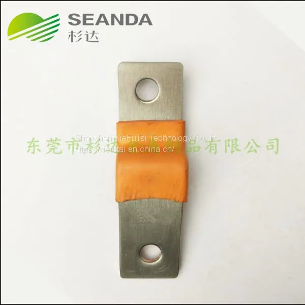 Customized Orange Soft Copper Busbar With Heat Shrinkable Tube for Battery Pack photo-3