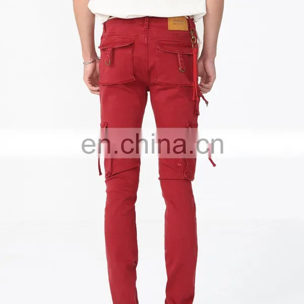 DiZNEW 2019 Mens Work Pants Wholesale Army Military Red Pants Cargo With Side Pockets photo-3