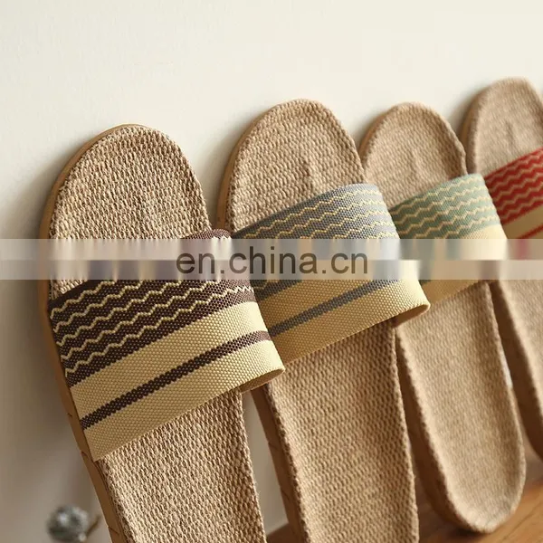 Natural Womens Unisex Linen Bottom Sea Beach Wear Home House Flip Flop Slim Anti-Skid Sandal photo-3