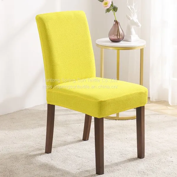 Grey Velvet Stretch Dining Room Chair Covers Soft Removable Dining Chair Slipcover photo-4