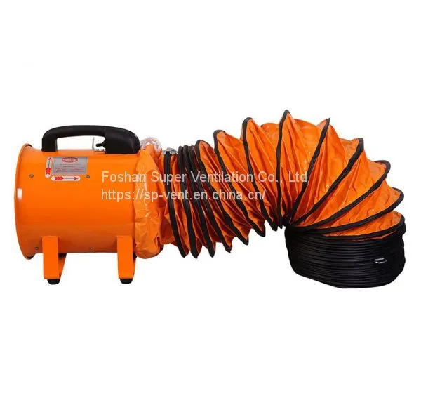 Portable Ventilator With a Stand Orange Portable Blower Portable Explosion Proof Fan Industrial Exhaust Fan photo-2