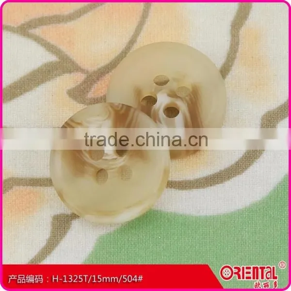 2 Holes Brown Plastic Resin Button With Custom Made Logo photo-4