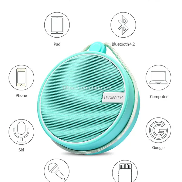 C12 IPX7 Waterproof Shower Bluetooth Speaker, Portable Wireless Outdoor Speaker With HD Sound, Support TF Card, Suction Cup for Home, Pool, Beach, Boating, Hiking 12H Playtime photo-4
