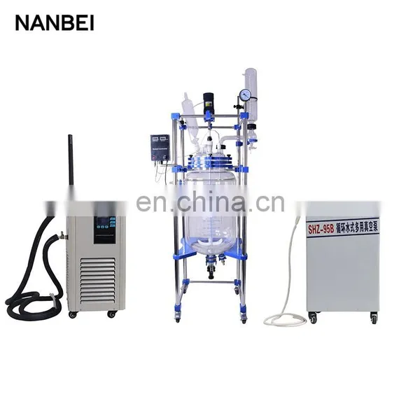 Chemical Mixing Stirring Double Layer Glass Biodiesel Reactor photo-2