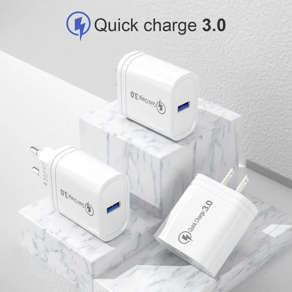 Hot Sale QC 3.0 EU/US Plug Quick Charger 1 USB Port Charger for Mobile Phone Multi Port USB Chargers photo-4