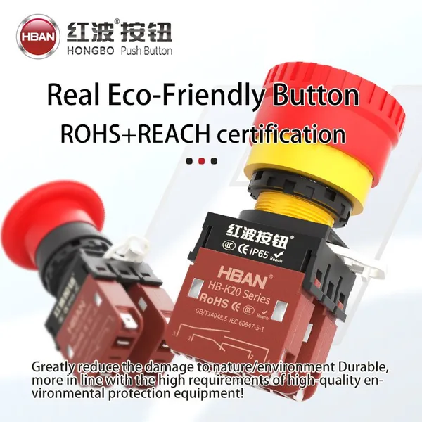 Ip65 22mm Big Red Head 20a One Normally Open and One Normally Close Latching Push Button photo-4