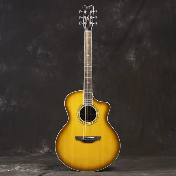 Otis 41inch Spruce Solid Top Guitar Wood Guitar Factory Cutaway Single Board Guitar Supplier FJ-28N New photo-3
