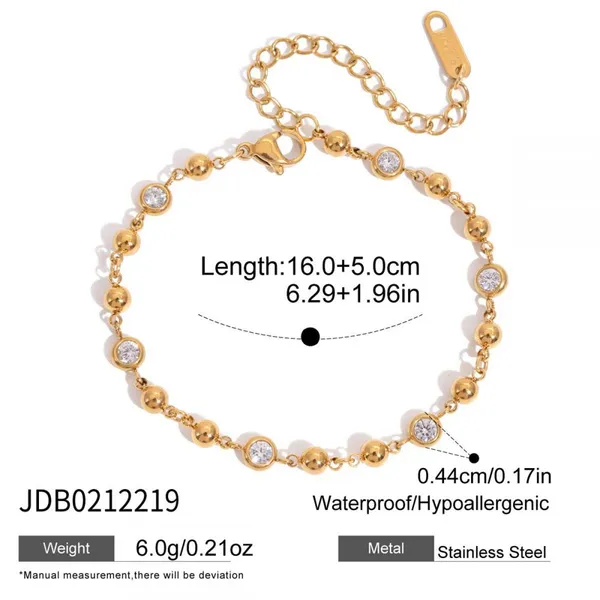 Gold Plated Layered Chain Bracelet for Women Sun Moon Charm Stainless Steel Bracelet Waterproof Adjustable Jewelry Wholesale photo-4