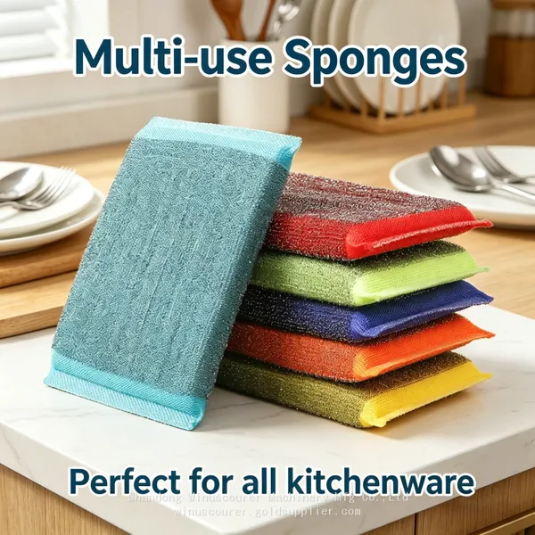 Bulk Pack Kitchen Sponges 4Pcs High Density Absorbent Dishwashing Sponges